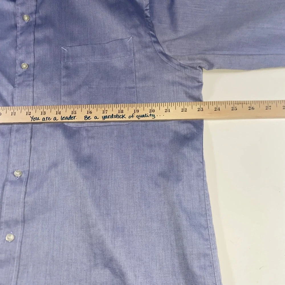 Tommy Hilfiger Mens Blue Regular Fit Stretch Wrinkle Resistant Shirt L 16-16.5 - Picture 3 of 7